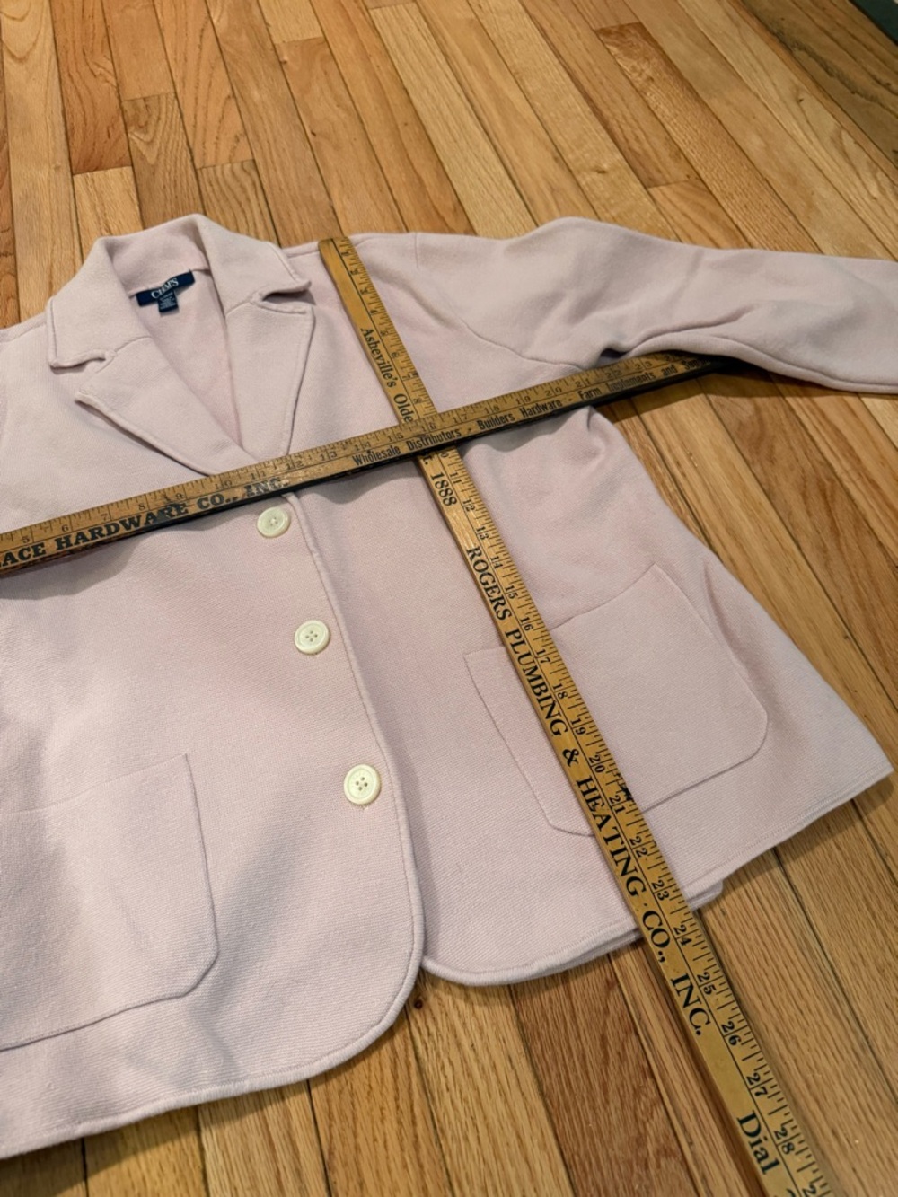 Chaps Light Pink Single-Breasted Cotton Tailored Blazer - Picture 6 of 9